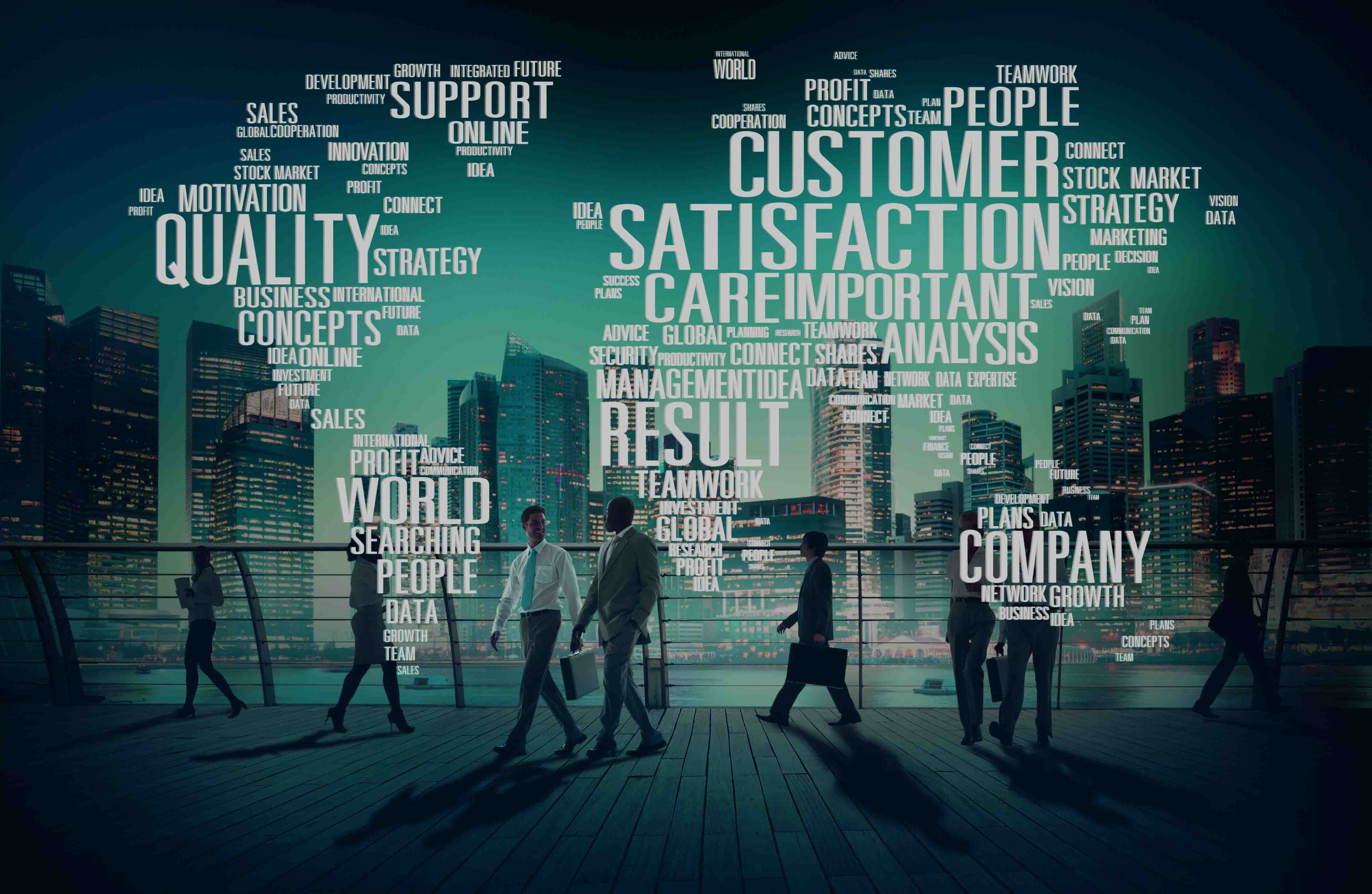 A word chart showing the levers of managing an organization profitably and sustainably. 